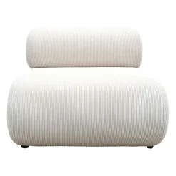 Fauteuil en velours côtelé blanc cassé - Chelsea