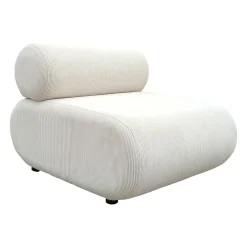 Fauteuil en velours côtelé blanc cassé - Chelsea