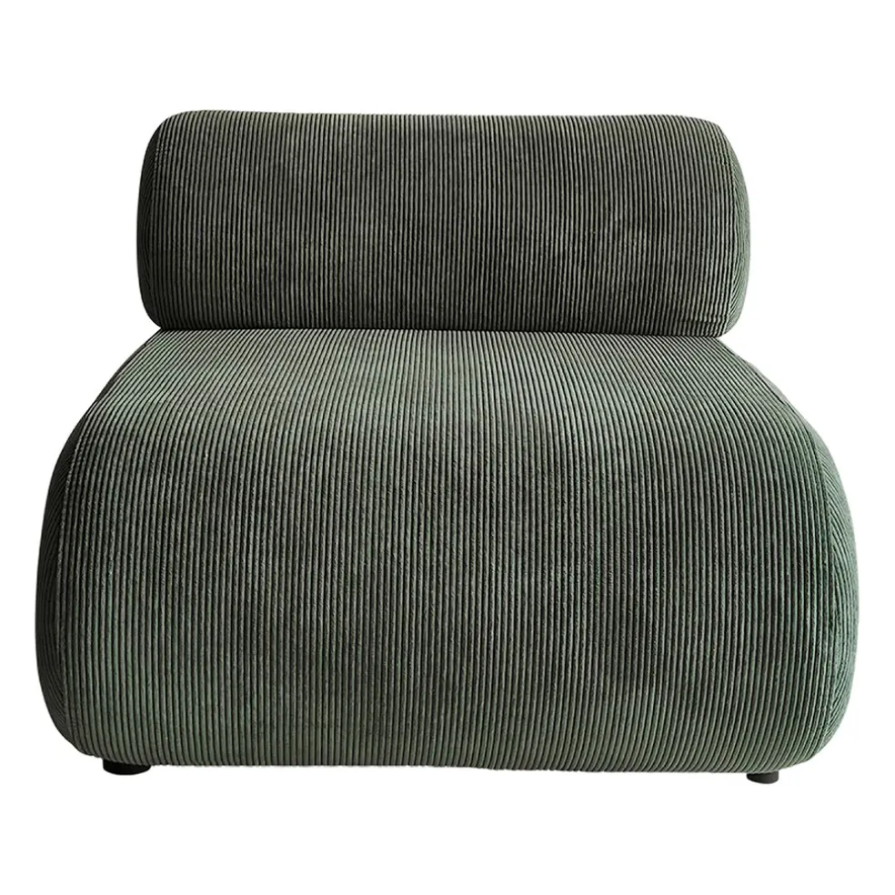 Fauteuil en velours côtelé vert - Chelsea