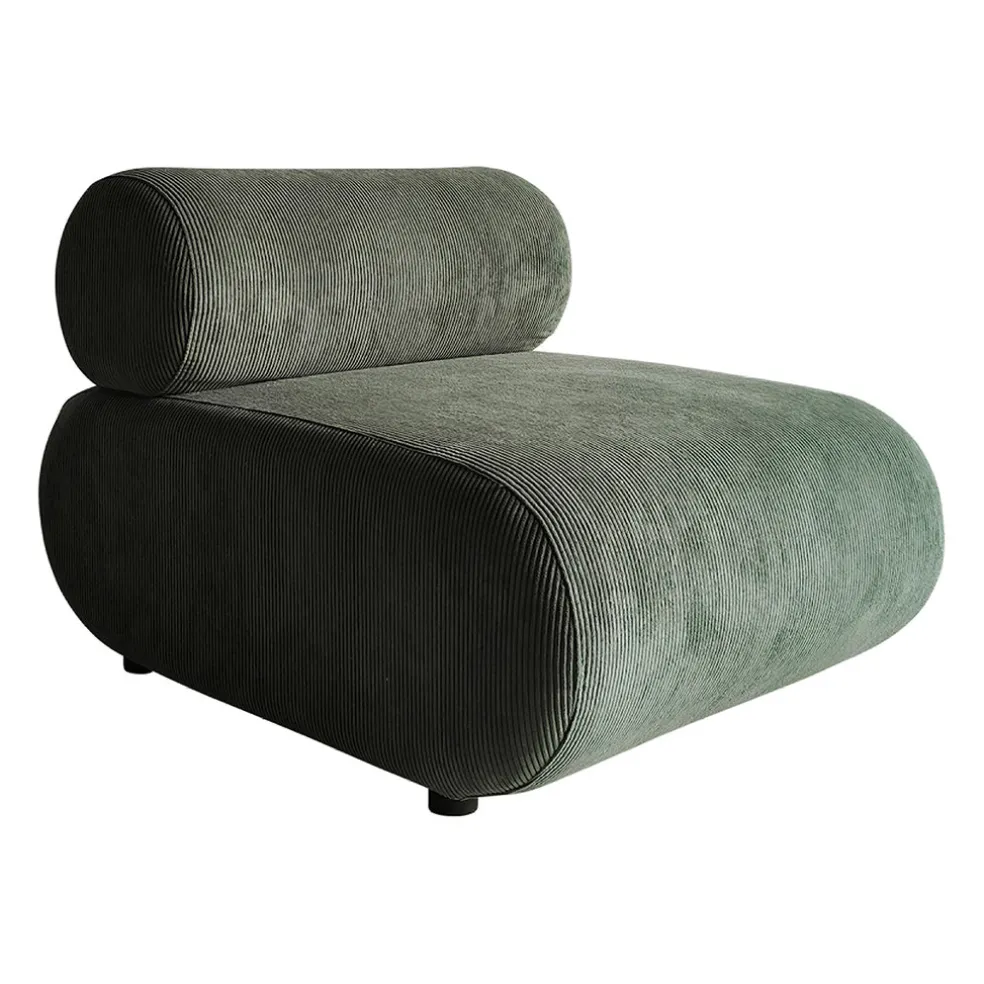 Fauteuil en velours côtelé vert - Chelsea