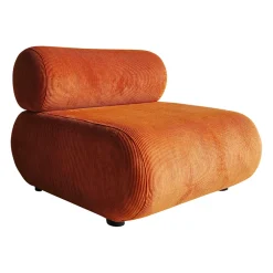 Fauteuil en velours côtelé terracotta - Chelsea