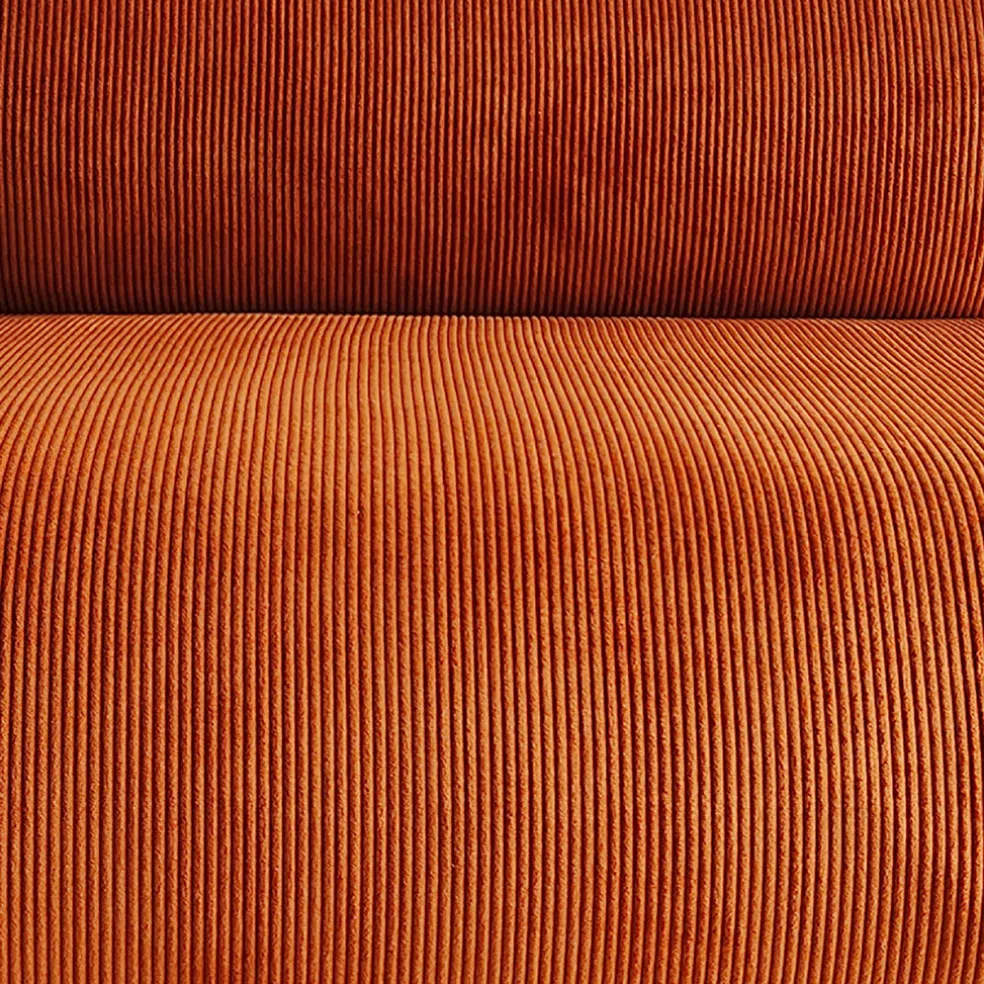 Fauteuil en velours côtelé terracotta - Chelsea