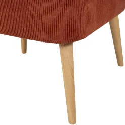 Fauteuil en velours côtelé terracotta - Eleonor