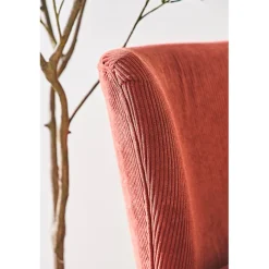 Fauteuil en velours côtelé terracotta - Eleonor