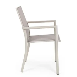 Fauteuil extérieur en aluminium gris - Konnor
