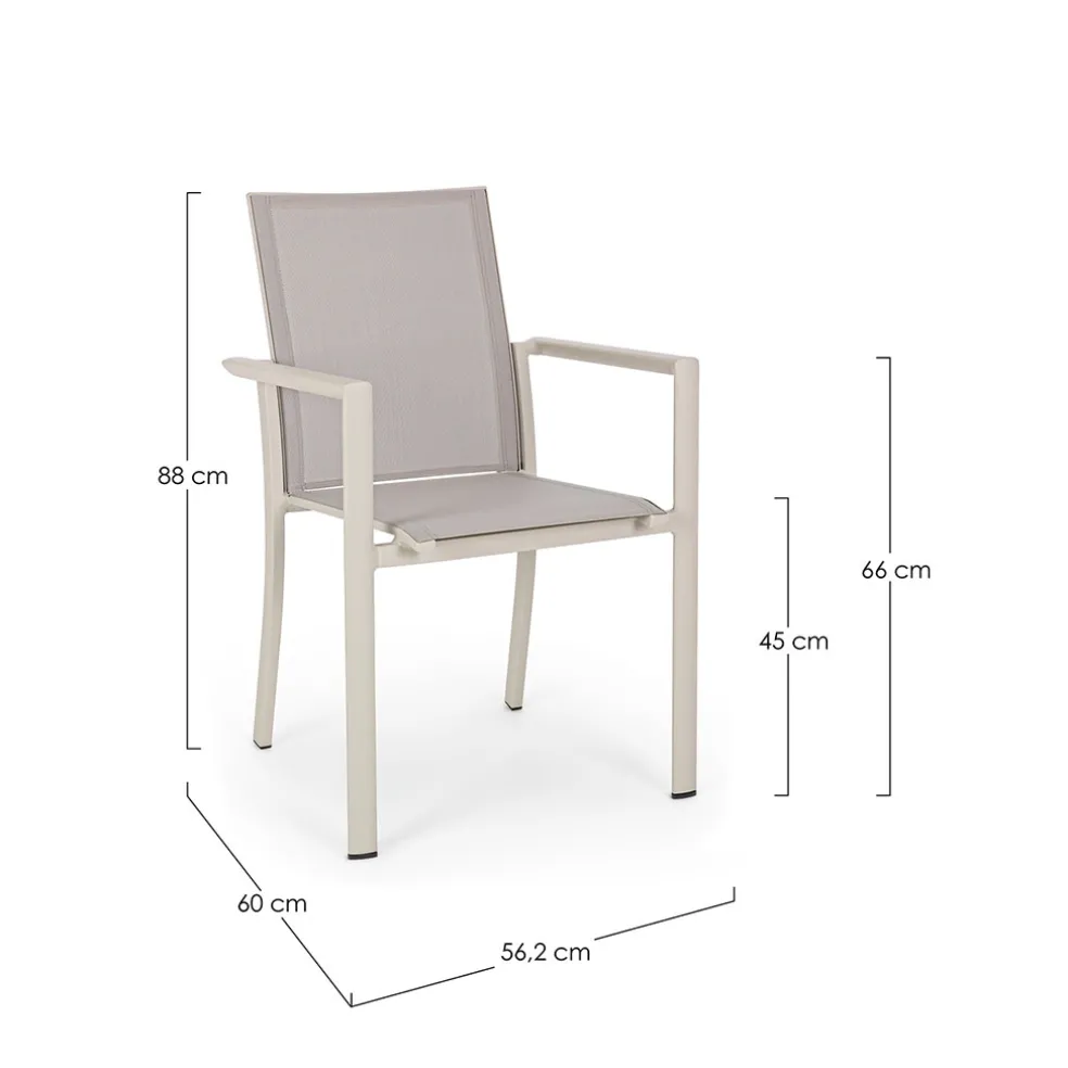 Fauteuil extérieur en aluminium gris - Konnor