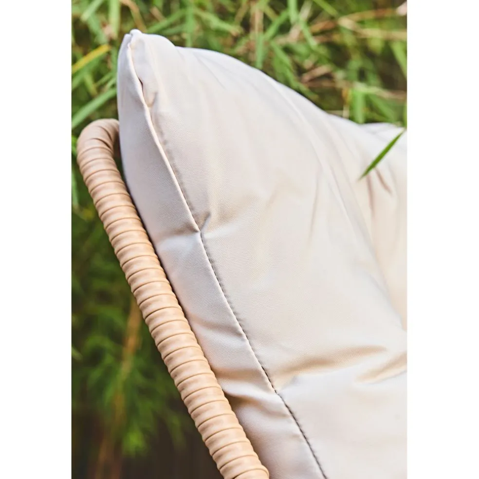 Fauteuil extérieur en métal beige - Petra