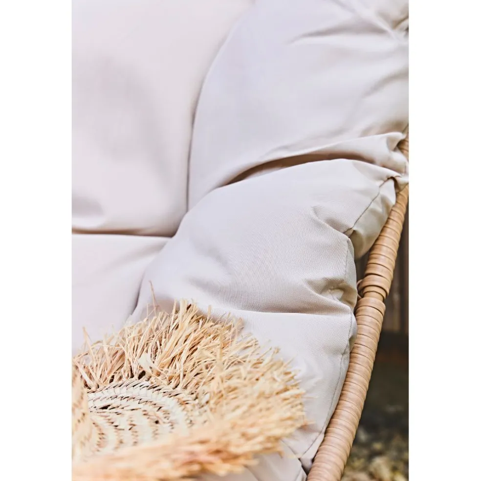 Fauteuil extérieur en métal beige - Petra