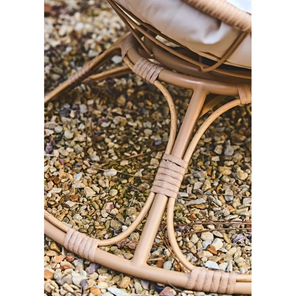 Fauteuil extérieur en métal beige - Petra