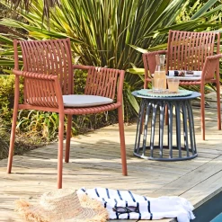 Fauteuil extérieur terracotta - Lumi