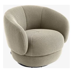 Fauteuil pivotant en tissu 3d sable - Somio