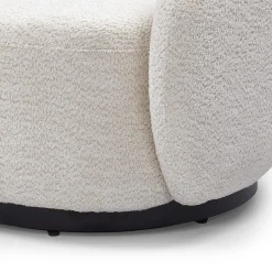 Fauteuil pivotant en tissu effet bouclette beige - Assa