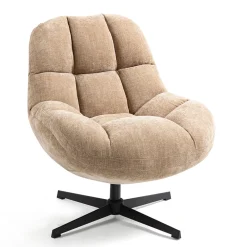 Fauteuil pivotant en tissu sable - Molto