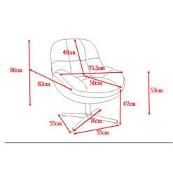 Fauteuil pivotant en tissu sable - Molto