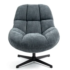Fauteuil pivotant en tissu bleu - Molto