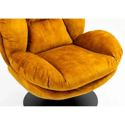 Fauteuil pivotant en velours ocre - Topi