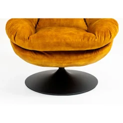 Fauteuil pivotant en velours ocre - Topi