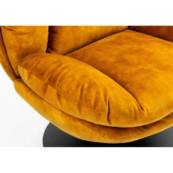 Fauteuil pivotant en velours ocre - Topi