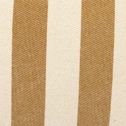 Fauteuil rayé en coton camel et bois d'hévéa - Belly