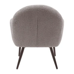 Fauteuil tissu effet laine bouclette gris foncé - Oria