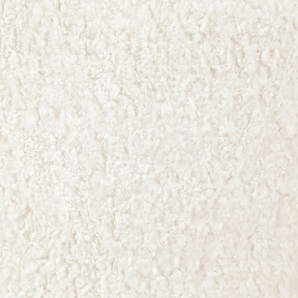 Fauteuil tissu effet mohair écru - Vesna