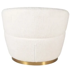 Fauteuil tissu effet mohair écru - Vesna