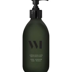 Flacon en verre Crème mains & corps cèdre - mandarine 290ml