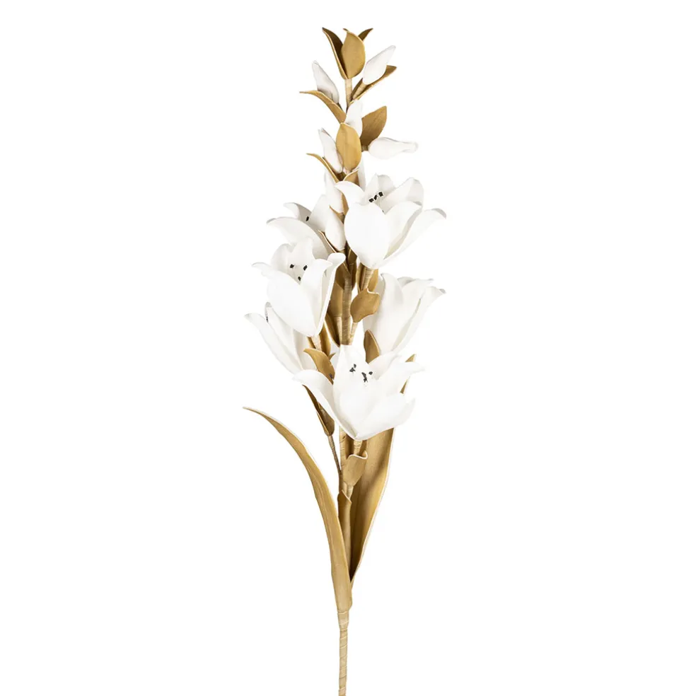 Fleur artificielle kaki et blanc h108cm - Fleur