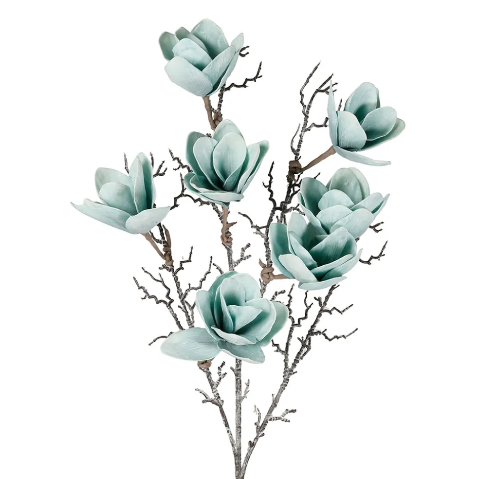 Fleur artificielle Magnolia turquoise h107cm