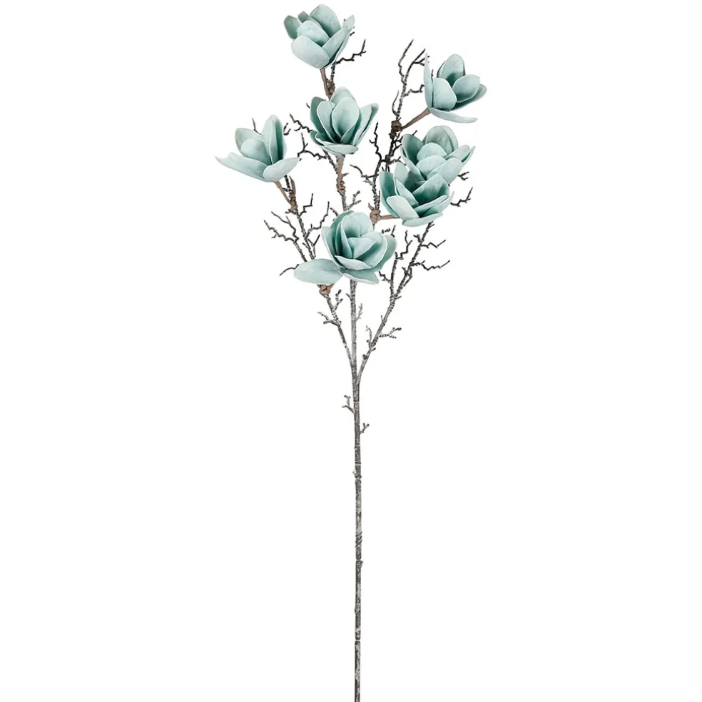Fleur artificielle Magnolia turquoise h107cm