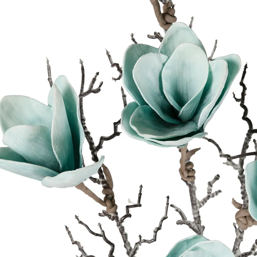 Fleur artificielle Magnolia turquoise h107cm