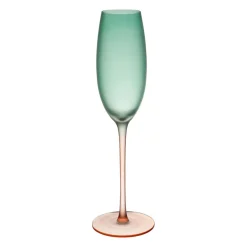 Flute en cristallin vert et corail givré 22cl - Adria