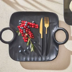 Fourchette en inox or et noir - barisa