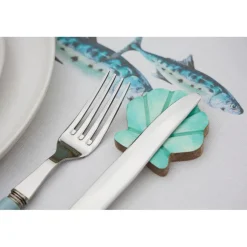 Fourchette en inox vert d'eau - lucie