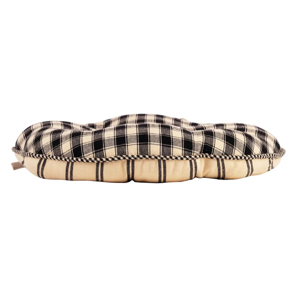 Galette chaise ronde en coton noir d40cm - Campagne