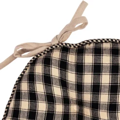 Galette chaise ronde en coton noir d40cm - Campagne