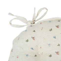 Galette chaise ronde p'tite fleur naturel d40cm en coton