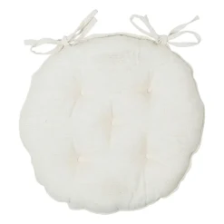 Galette chaise ronde p'tite fleur naturel d40cm en coton