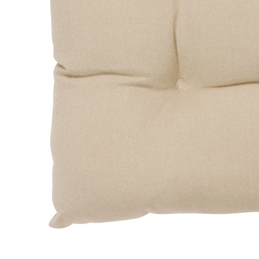 Galette de chaise carrée beige en coton