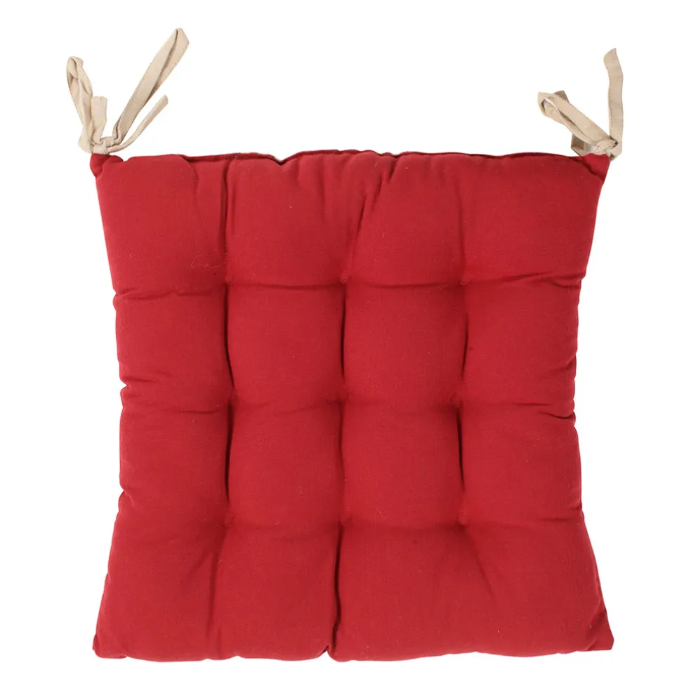 Galette de chaise carrée mami rouge en coton