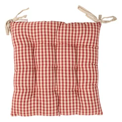 Galette de chaise carrée mami rouge en coton