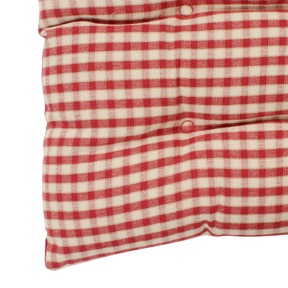 Galette de chaise carrée mami rouge en coton