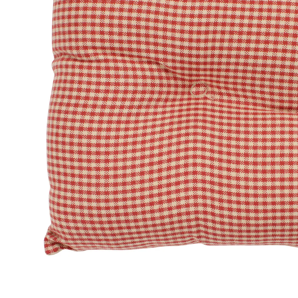 Galette de chaise carrée rouge en coton