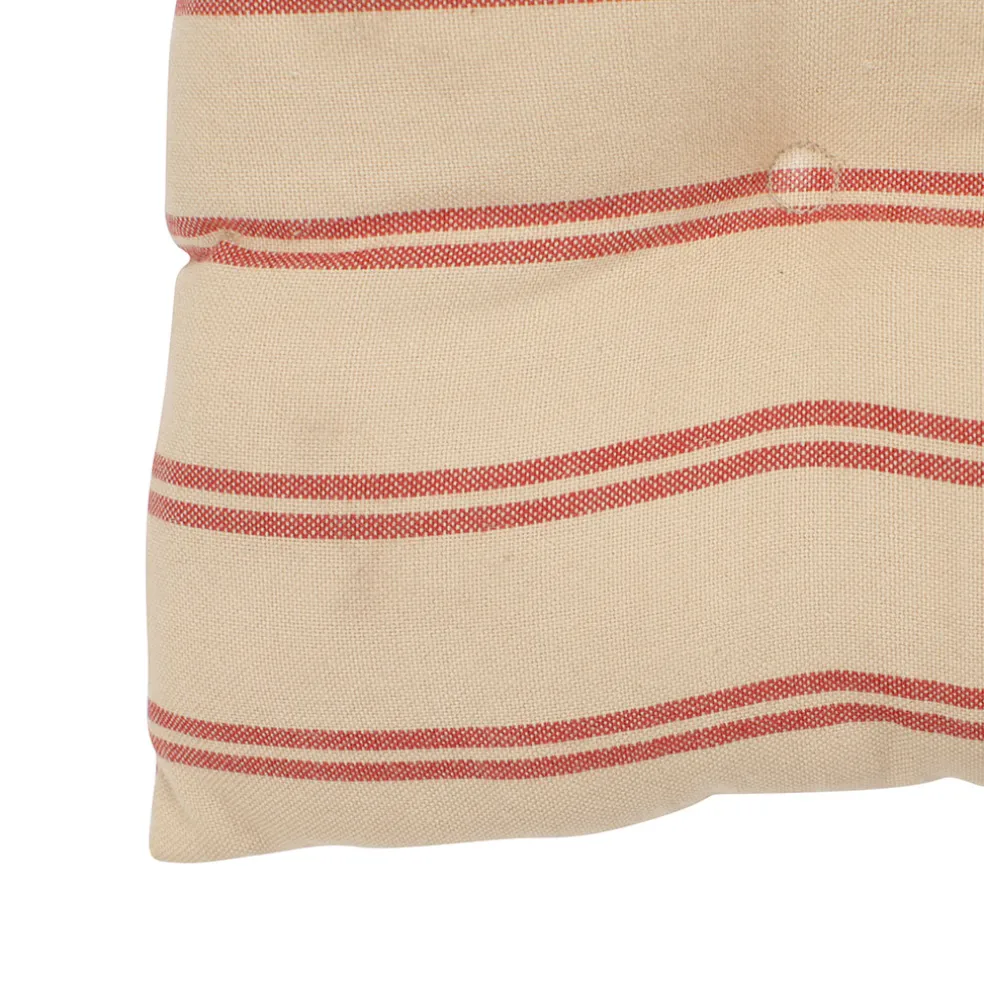 Galette de chaise carrée rouge en coton