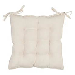 Galette de chaise en coton beige 40x40cm - Lucile