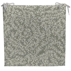 Galette de chaise extérieure en coton vert 40x40cm - Cueillette