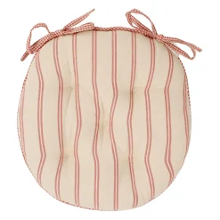 Galette de chaise ronde rouge en coton