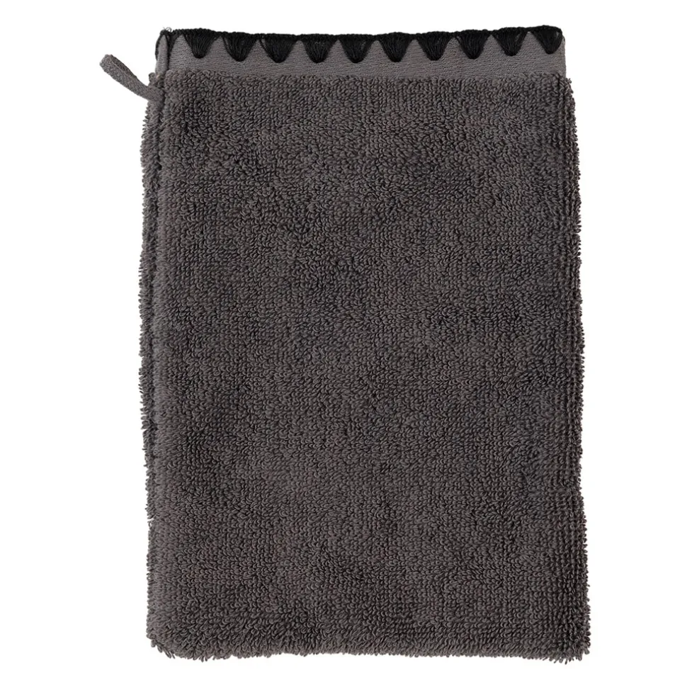 Gant de toilette en coton granit 15x21cm - Issey