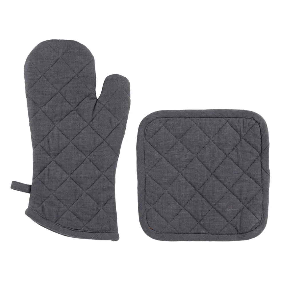 Gant et manique en coton anthracite - Cellier