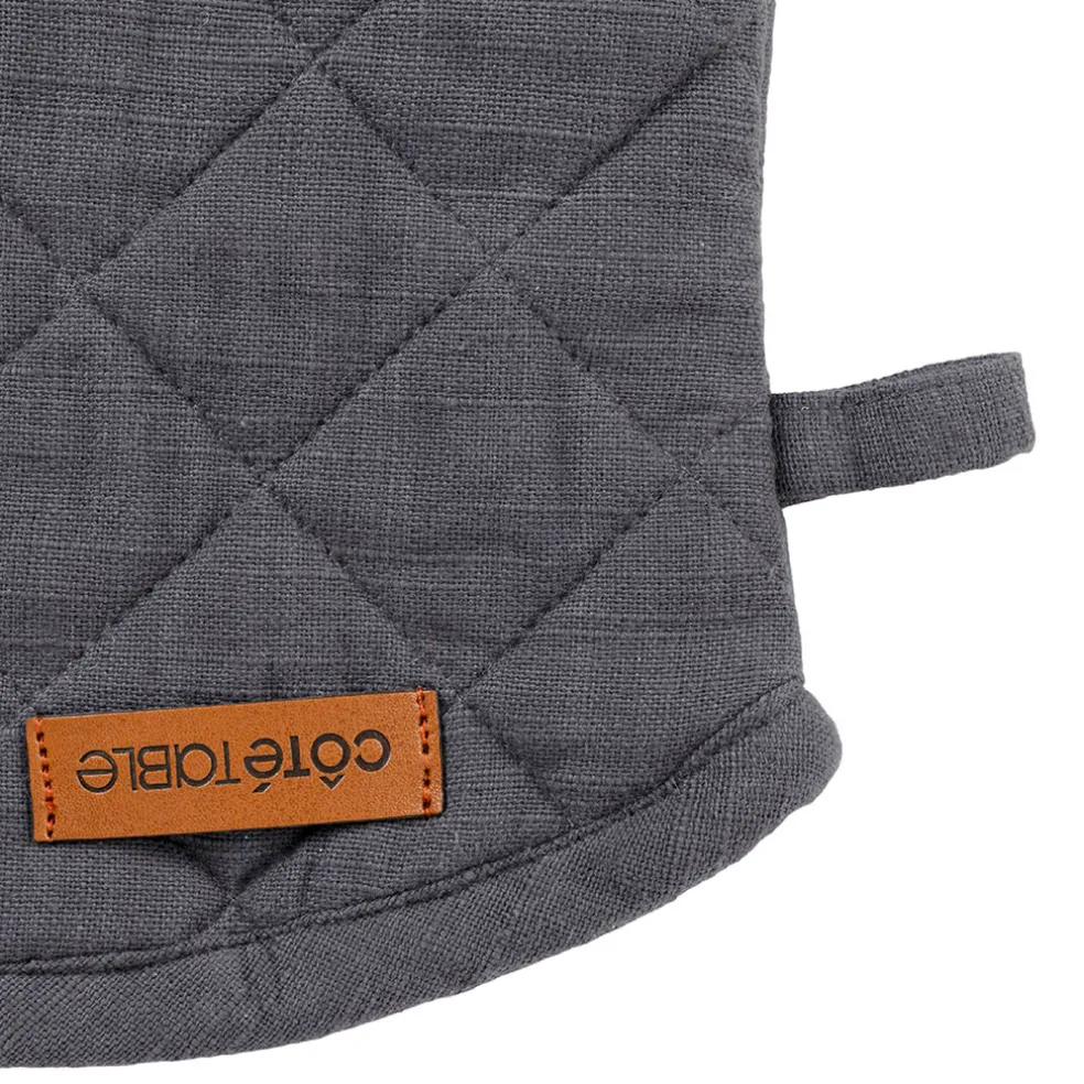 Gant et manique en coton anthracite - Cellier